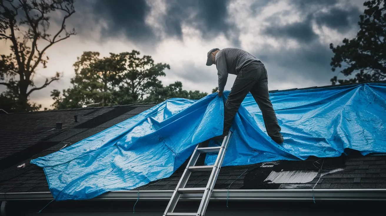 Emergency tarping for storm damage
