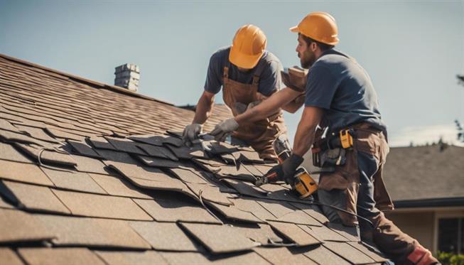 Skilled Roofers In Action