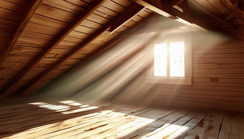 sunlight filtering through attic